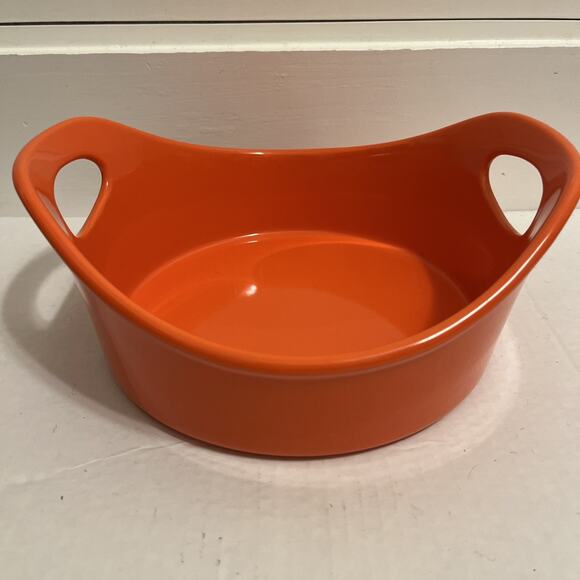 Rachel Ray 1 .5 Qt. Orange Round Bakeware Casserole Dish W/Handles - Picture 1 of 7
